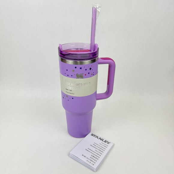 NEW Stanley x Olivia Rodrigo Collab Quencher H2.0 40oz Tumbler Lavender Stars - Picture 2 of 12